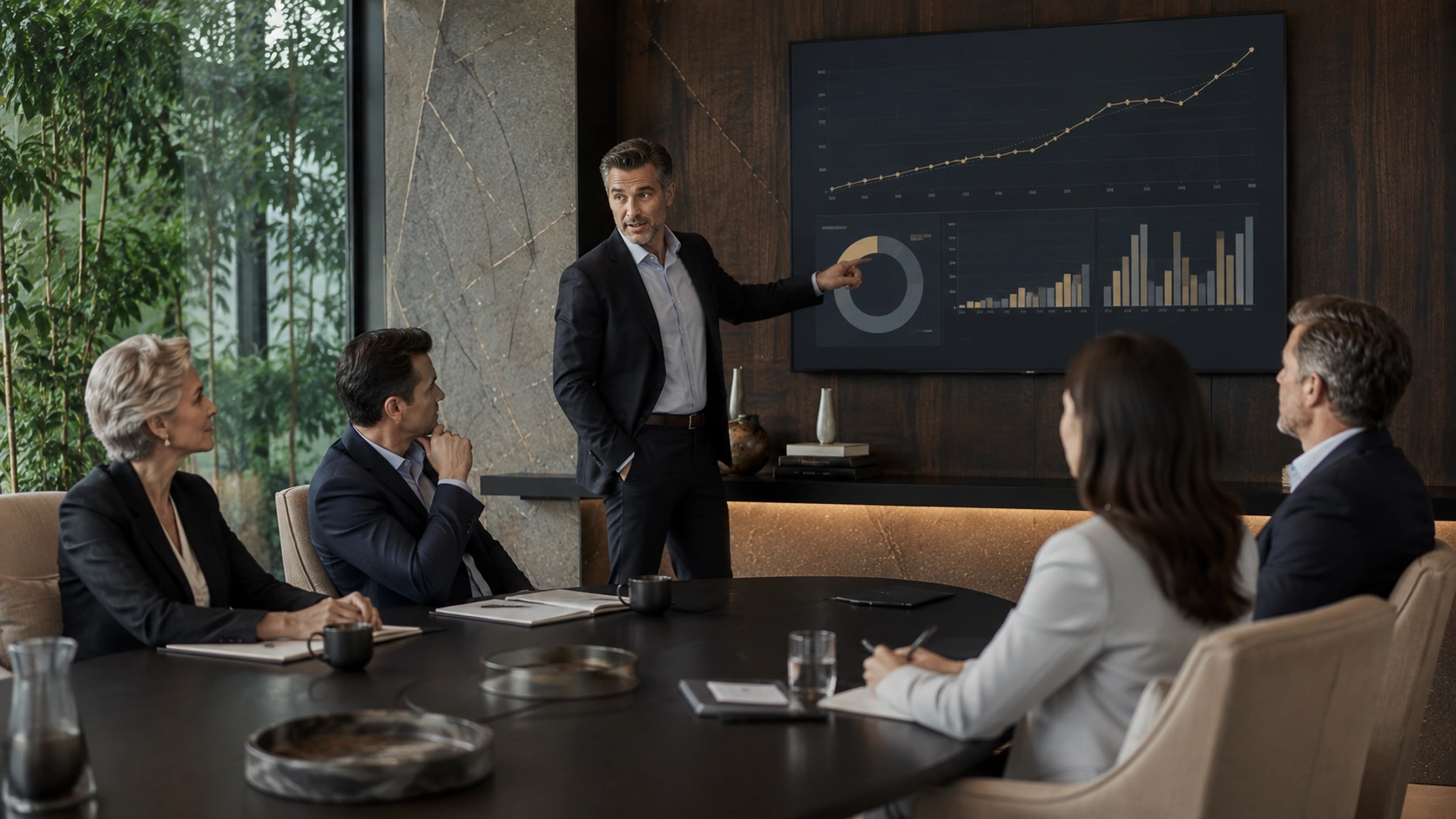 Premium consultation room for executive coaching conversations